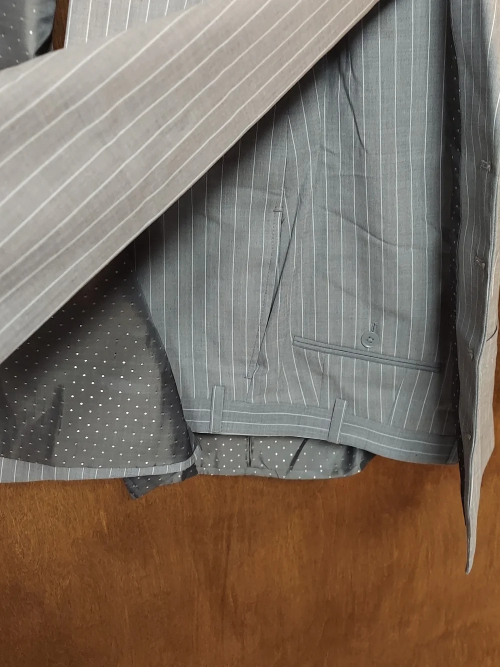 Men's Gray Pinstripe 3 Piece Suit